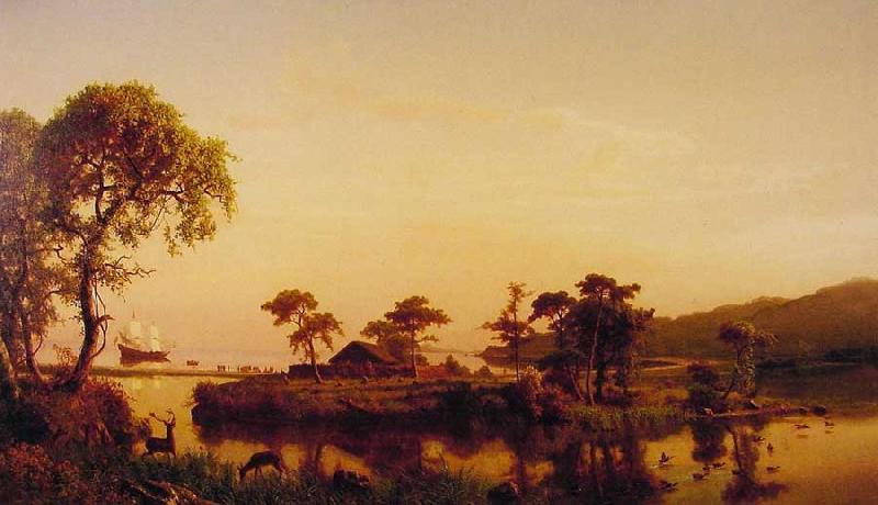 Albert Bierstadt Gosnold at Cuttyhunk Sweden oil painting art